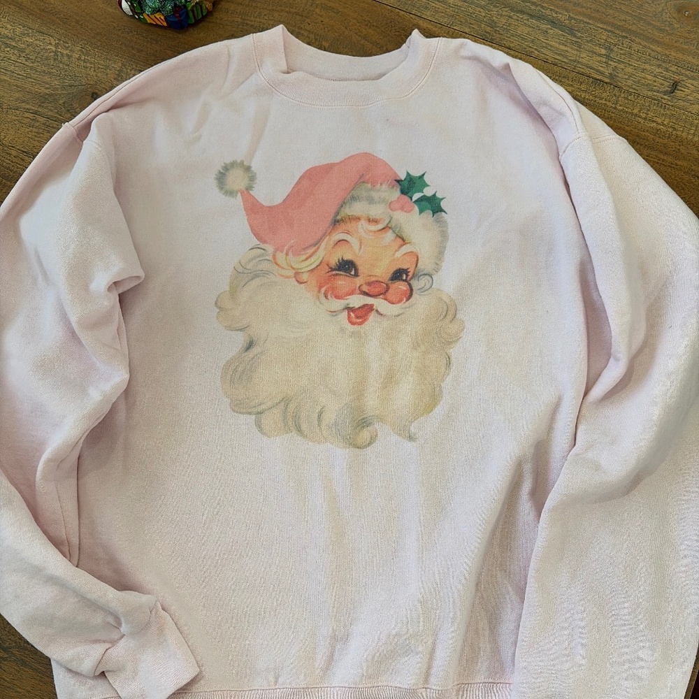 Light pink Santa sweatshirt